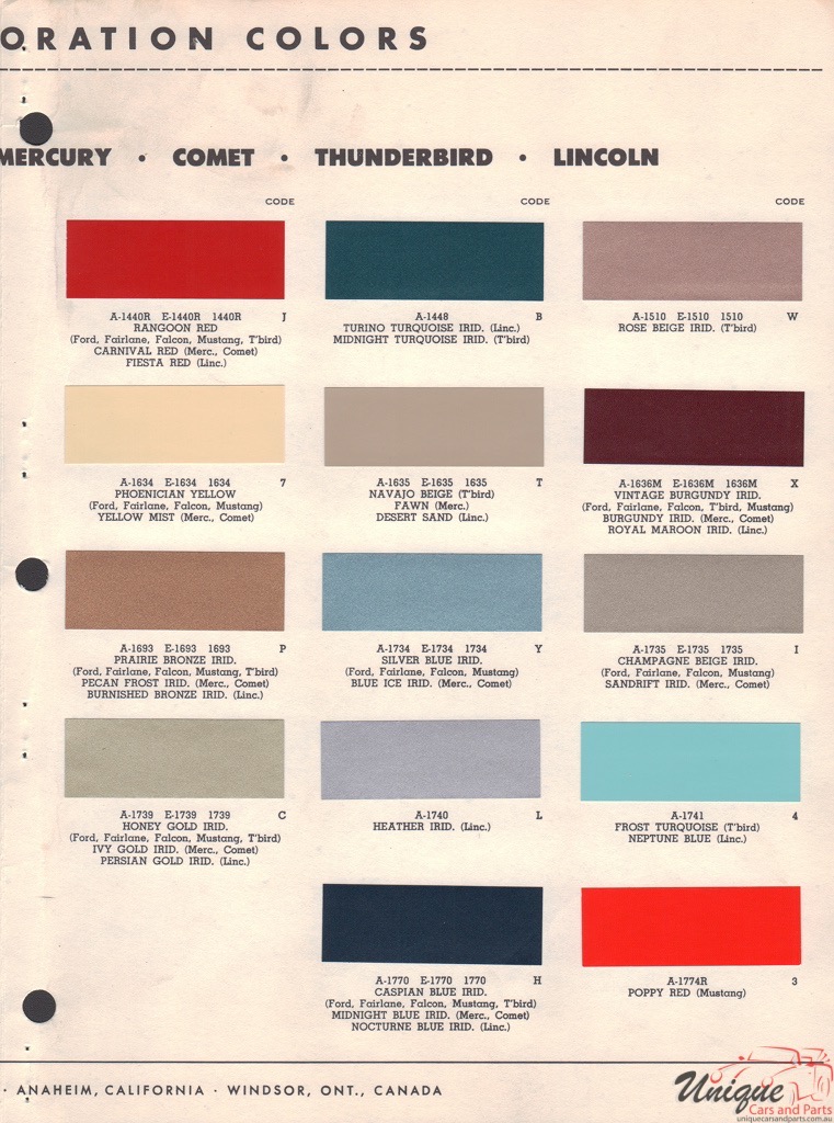 1965 Ford Paint Charts Rinshed-Mason 2